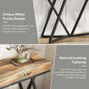 Axyaa Wood Console Table with Unique Metal Base, 55" Entryway Sofa Table