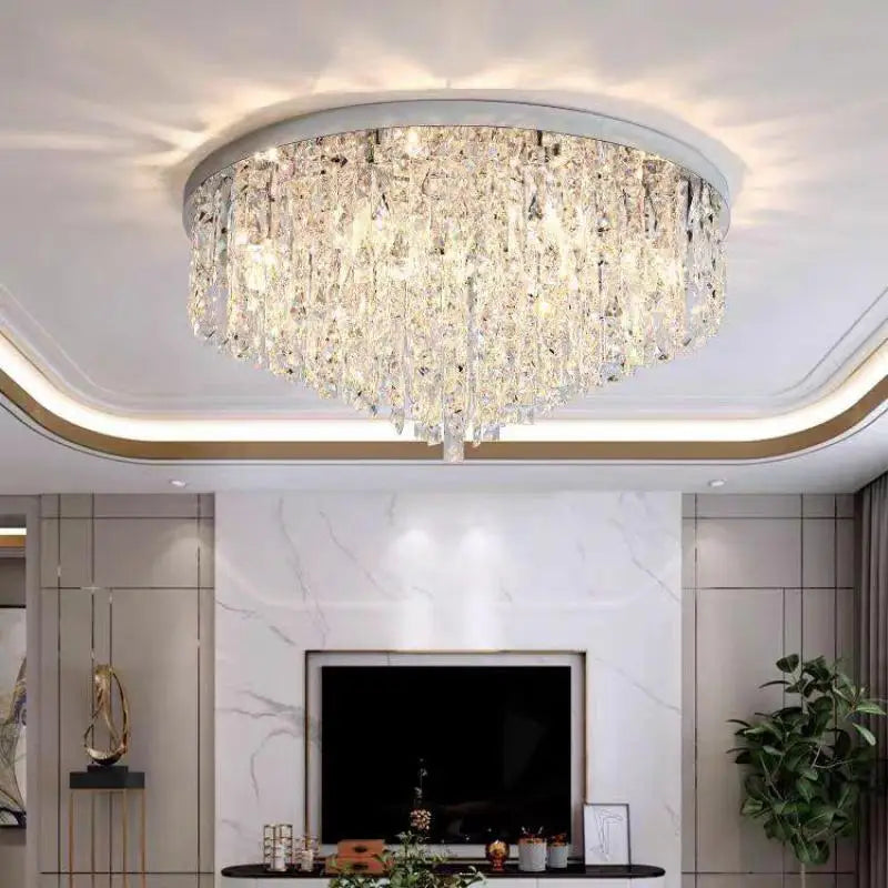 Axyaa Crystal LED Ceiling Chandelier - Modern Bedroom Lighting Fixtures