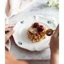 Axyaa Swallow Dessert Plate - Small Beige Flat Serving Platter