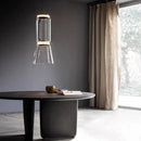 Axyaa Nordic Glass LED Pendant Lamps: Minimalist Black Chandelier for Dining & Living Room