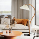 Axyaa Nordic Wood Walnut LED Floor Lamp for Cozy Home Lighting