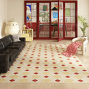 Axyaa Plaid Pattern Red Rug for Bedroom & Living Room, Washable & Anti-slip Floor Mat