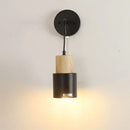 Axyaa Wooden Wall Lamp with Zipper Switch for Bedroom and Living Room