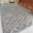 Axyaa Plush Jacquard Carpet Gray Beige Rug - Home Decor Floor Cover