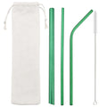 Axyaa Stainless Steel Sharp Metal Drinking Straw Set with Cleaner Brush