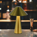 Axyaa Golden Mushroom LED Touch Desk Lamp with Dimmable Warm Light & USB Charging