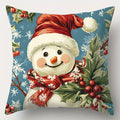 Axyaa Christmas Pillowcase with Retro Santa Claus Snowman Print