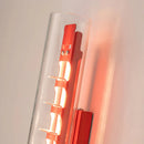 LED Clear Glass Red Metal Wall Sconce 3000K by Axyaa