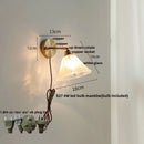 Axyaa Blue Glass Wall Sconce Nordic Modern Rotate Stair Light