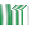 Axyaa Stainless Steel Straw Set - Straight & Curved Drinking Straws for Bar Parties