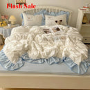 Axyaa Lace Embroidery Girl Heart Bed Four-Piece Set Cotton Summer SheetQuilt Cover