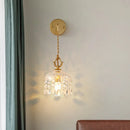 Axyaa Gold LED Crystal Glass Wall Sconce - Modern Nordic Bedroom Balcony Lamp