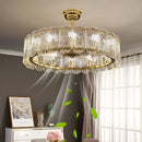 Axyaa Crystal Ceiling Fan Chandelier: Modern Bedroom Fan Light, Silent Design