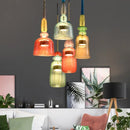 Axyaa Macaron Glass Chandelier: Modern Creative Light Shade for Restaurant, Bar, or Store
