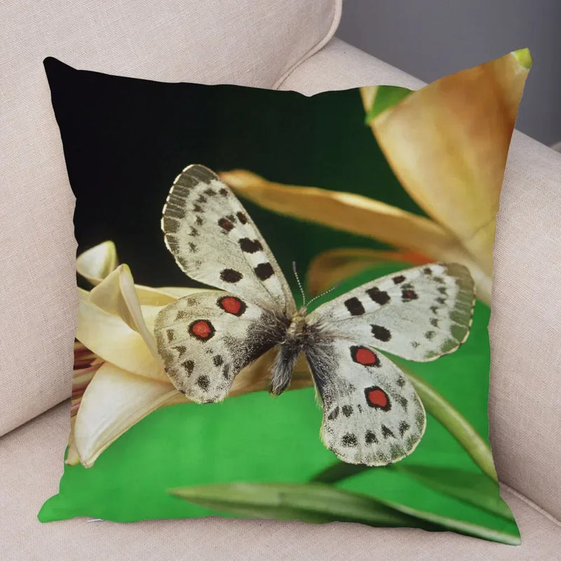 Axyaa Butterfly Flower Pillow Cover 45*45cm for Home Sofa Decor