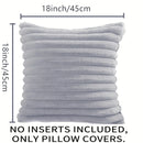 Axyaa Pink Striped Faux Fur Cushion Cover 18x18in for Home Decor