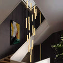 Axyaa Crystal Chandelier Stair Pendant Living Room Lighting Interior Pendant Lights