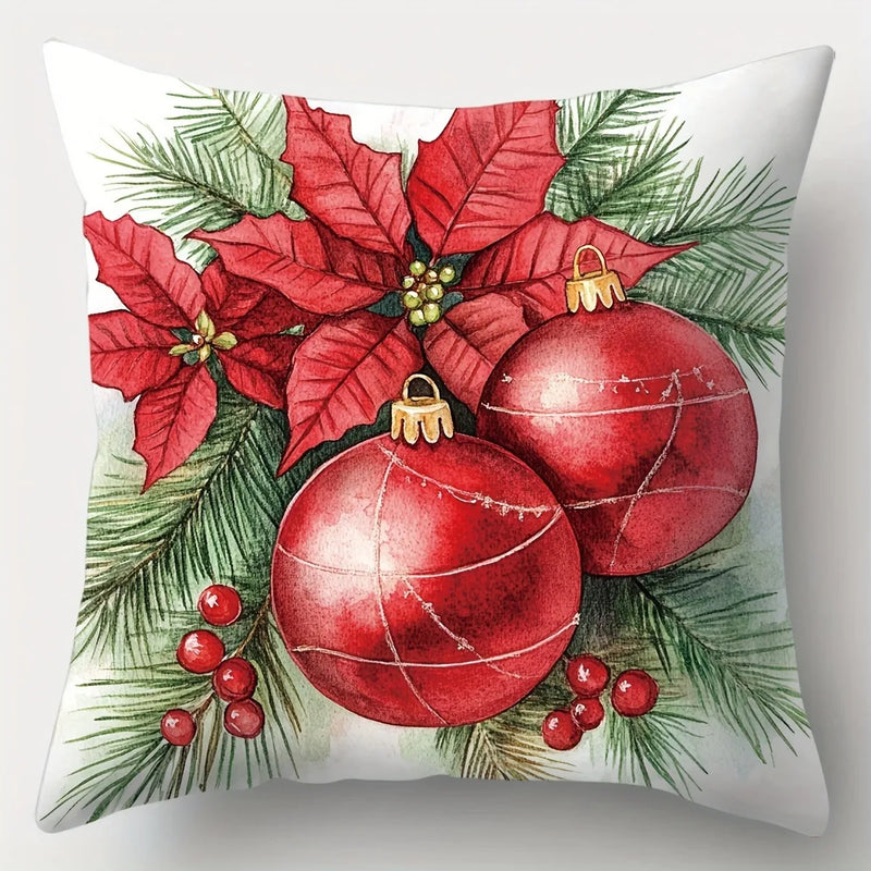 Axyaa Christmas Printed Pillow Cover Set for Festive Home Decor