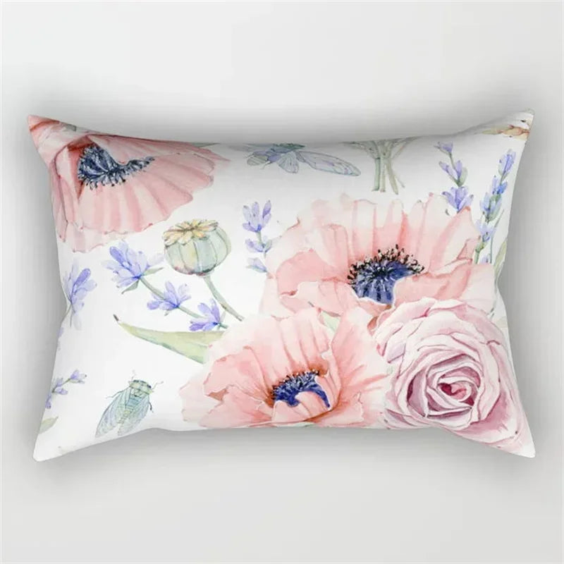 Pink Flower Polyester Pillowcase - Romantic Girl Room Aesthetic Decor