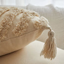 Axyaa Geometric Tufted Cushion Cover With Tassels - Boho Style Decorative Pillow Cover