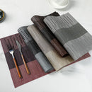 Axyaa Red Vinyl Woven Placemats - Set of 10 - Non Slip Heat-Resistant Table Mats