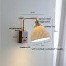 Axyaa Ceramic LED Wall Light Fixture Reading Coffee Modern Copper Bedside Lamp
