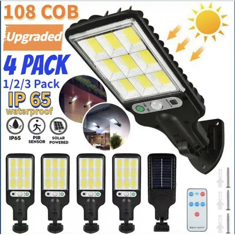 Axyaa Solar Street Lights: 3 Mode Motion Sensor Outdoor Security Lighting for Garden, Patio, Yard