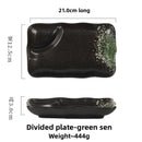 Axyaa Ceramic Dumpling Plate Set with Vinegar Dish - Grilled Meat Serving Tray