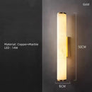 Axyaa Marble Wall Light Black Gold Copper Stone Brass Sconce for Parlor Bedroom