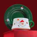 Axyaa Christmas Ceramic Coffee Cup and Saucer Set, Holiday-themed Cups, Coffee and Milk Cups