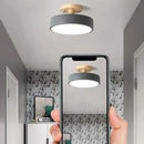 Axyaa Nordic Wooden LED Ceiling Light - Minimalist Round Indoor Lighting
