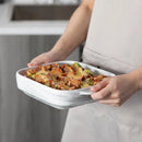 Axyaa Marble Grey Ceramic Bake Set - 1500 ML Porcelain Bake Plate Souffle Tapas Pie