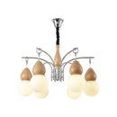 Axyaa Walnut Solid Wood Chandelier: New Chinese Style Lighting for Living, Dining, and Bedroom