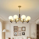 Axyaa Vintage Glass Globe Chandelier: Mid Century Modern Pendant Lamp for Kitchen Island and Restaurant