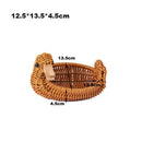 Axyaa Rattan Animal Style Fruit Plate & Tea Tray Multifunctional Storage Basket