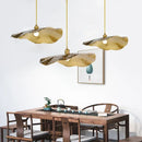 Axyaa Zen Lotus Leaf Chandelier Wrought Iron Tea Table LED Light