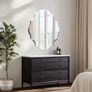 Axyaa Scalloped Oval Mirror with Beveled Edge for Bathroom & Living Room