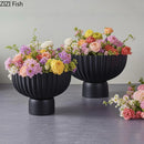 Axyaa Black & White Ceramic Vase: Modern Table Decor for Flowers, Plants, and Aesthetics