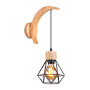 Axyaa Modern Wood Hemp Rope Wall Light Sconce for Home Decor Lighting