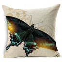 Axyaa Linen Butterfly Cushion Cover 45x45cm - Decorative Pillow Case for Sofa & Bed