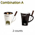 Axyaa Chocolate Fondue Cups Set | Reusable Melting Bowls with Forks