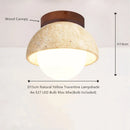 Axyaa Nordic Wood LED Ceiling Light in Yellow Travertine for Home Decor