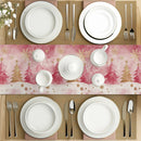 Axyaa Christmas Watercolor Table Runner, Farmhouse Dining Decor, Washable Long Cloth