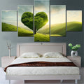 Axyaa Love Heart Green Tree Wall Art Poster Set for Home Decor