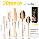 Axyaa 20-Piece Stainless Steel Western Style Tableware Set for Hotels & Steakhouses