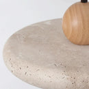Axyaa Wabi-Sabi Travertine UFO Ceiling Light 30cm Round LED Pendant for Home Decor