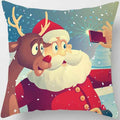 Christmas Elk Print Pillowcase 45x45cm for Sofa, Car, Bedroom & Living Room Decor