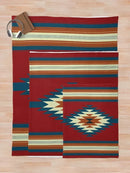 Axyaa Red Shaggy Throw Blanket - Soft Southwest Style for Sofa & Bed