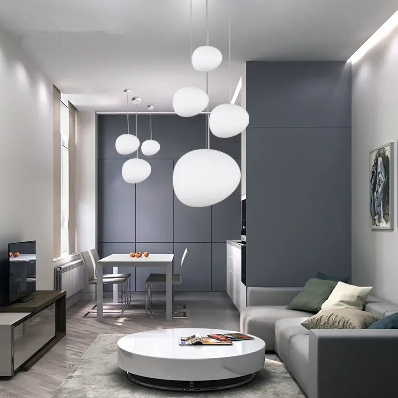 Axyaa Round Glass Pendant Lights - Stylish Ceiling Lamps for Living Room