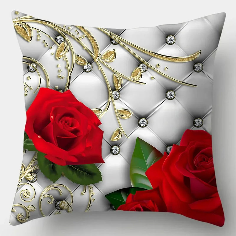 Axyaa Retro Flowers Pillowcase 45cmX45cm Square Sofa Cushion Cover